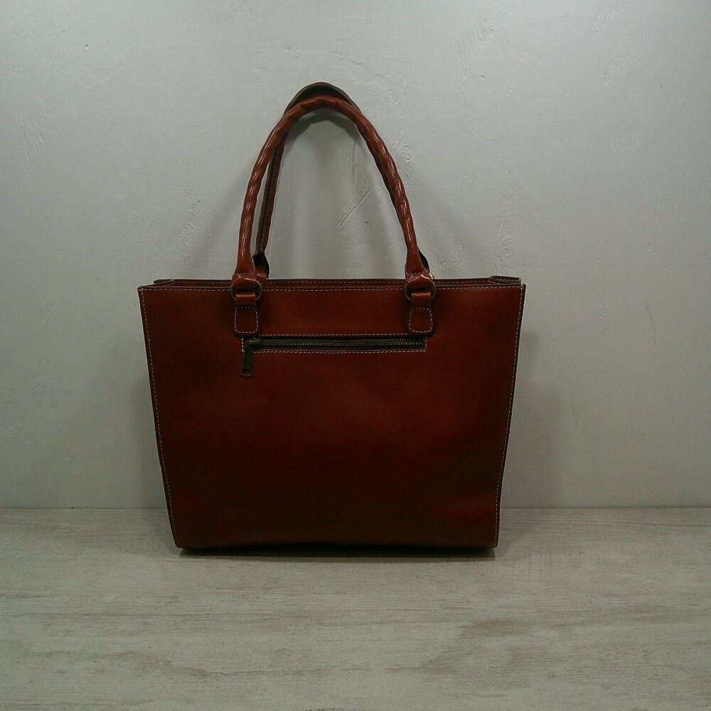 Patricia Nash Zancona Heritage Western Cognac Leather Tote Bag Purse Pocketbook - Picture 2 of 14